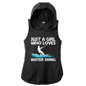 Funny Water Skiing Design Water Skier Skiing Cool Gift Ladies PosiCharge Tri-Blend Wicking Draft Hoodie Tank