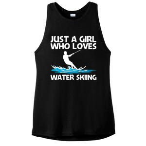 Funny Water Skiing Design Water Skier Skiing Cool Gift Ladies PosiCharge Tri-Blend Wicking Tank