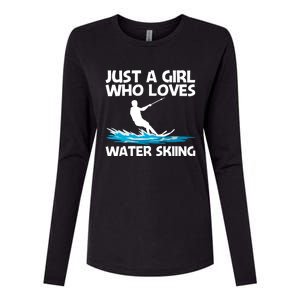 Funny Water Skiing Design Water Skier Skiing Cool Gift Womens Cotton Relaxed Long Sleeve T-Shirt