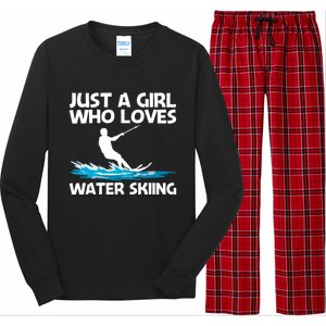 Funny Water Skiing Design Water Skier Skiing Cool Gift Long Sleeve Pajama Set