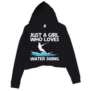 Funny Water Skiing Design Water Skier Skiing Cool Gift Crop Fleece Hoodie