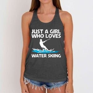 Funny Water Skiing Design Water Skier Skiing Cool Gift Women's Knotted Racerback Tank