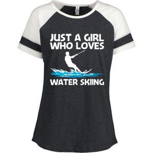 Funny Water Skiing Design Water Skier Skiing Cool Gift Enza Ladies Jersey Colorblock Tee