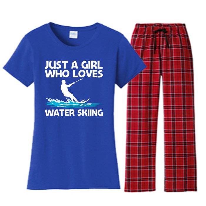 Funny Water Skiing Design Water Skier Skiing Cool Gift Women's Flannel Pajama Set