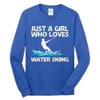 Funny Water Skiing Design Water Skier Skiing Cool Gift Tall Long Sleeve T-Shirt