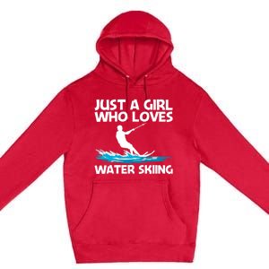 Funny Water Skiing Design Water Skier Skiing Cool Gift Premium Pullover Hoodie