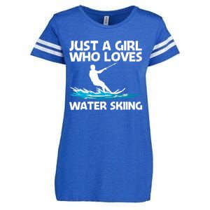 Funny Water Skiing Design Water Skier Skiing Cool Gift Enza Ladies Jersey Football T-Shirt