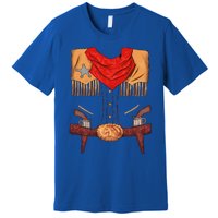 Funny Western Sheriff Vest Halloween Cowboy Easy DIY Costume Premium T-Shirt