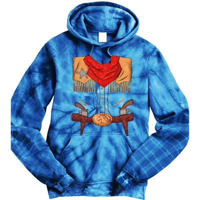 Funny Western Sheriff Vest Halloween Cowboy Easy DIY Costume Tie Dye Hoodie