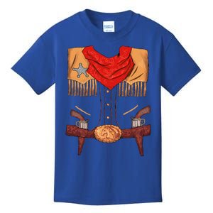 Funny Western Sheriff Vest Halloween Cowboy Easy DIY Costume Kids T-Shirt