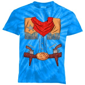 Funny Western Sheriff Vest Halloween Cowboy Easy DIY Costume Kids Tie-Dye T-Shirt