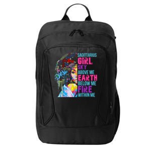 Fire Within Sagittarius Black November Birthday Gift City Backpack