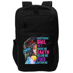 Fire Within Sagittarius Black November Birthday Gift Impact Tech Backpack