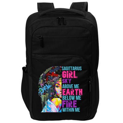 Fire Within Sagittarius Black November Birthday Gift Impact Tech Backpack