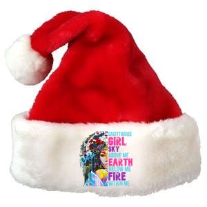 Fire Within Sagittarius Black November Birthday Gift Premium Christmas Santa Hat