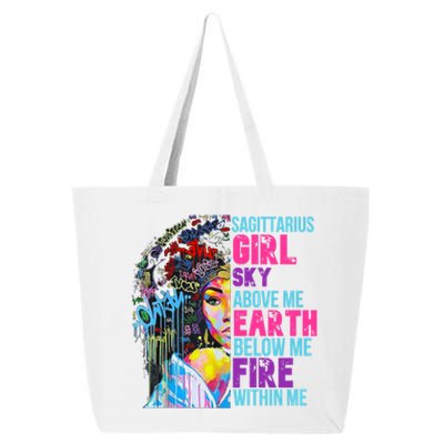 Fire Within Sagittarius Black November Birthday Gift 25L Jumbo Tote