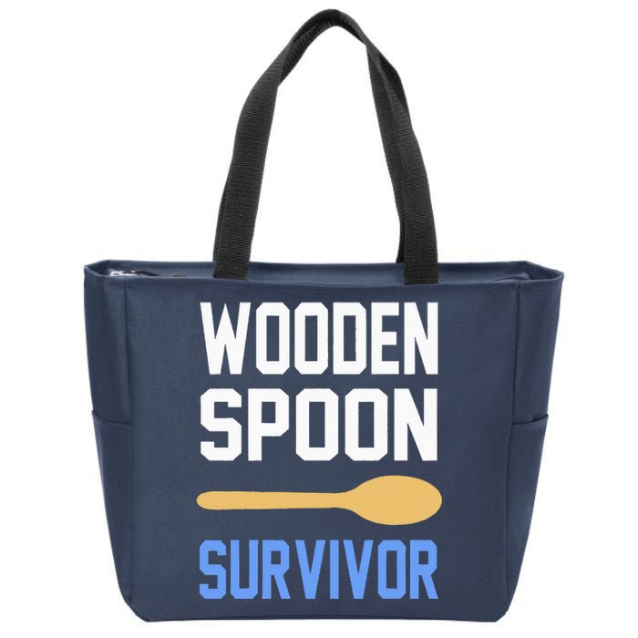 Funny Wooden Spoon Survivor I Survived Wooden Spoon Vintage Zip Tote Bag