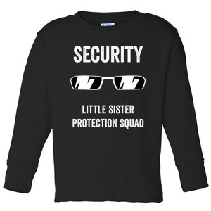 Funny Wedding Security Little Sister Protection Squad Toddler Long Sleeve Shirt