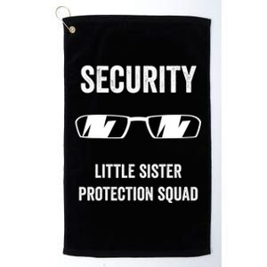 Funny Wedding Security Little Sister Protection Squad Platinum Collection Golf Towel