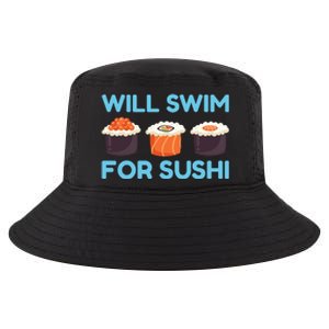 Funny Will Swim For Sushi Graphic Plus Size Shirt For Girl Boy Unisex Cool Comfort Performance Bucket Hat