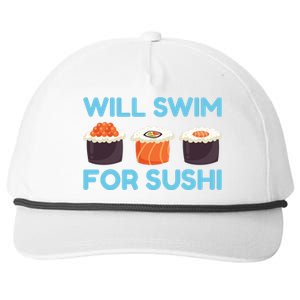 Funny Will Swim For Sushi Graphic Plus Size Shirt For Girl Boy Unisex Snapback Five-Panel Rope Hat