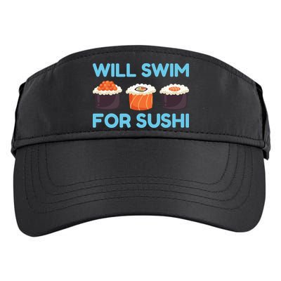 Funny Will Swim For Sushi Graphic Plus Size Shirt For Girl Boy Unisex Adult Drive Performance Visor