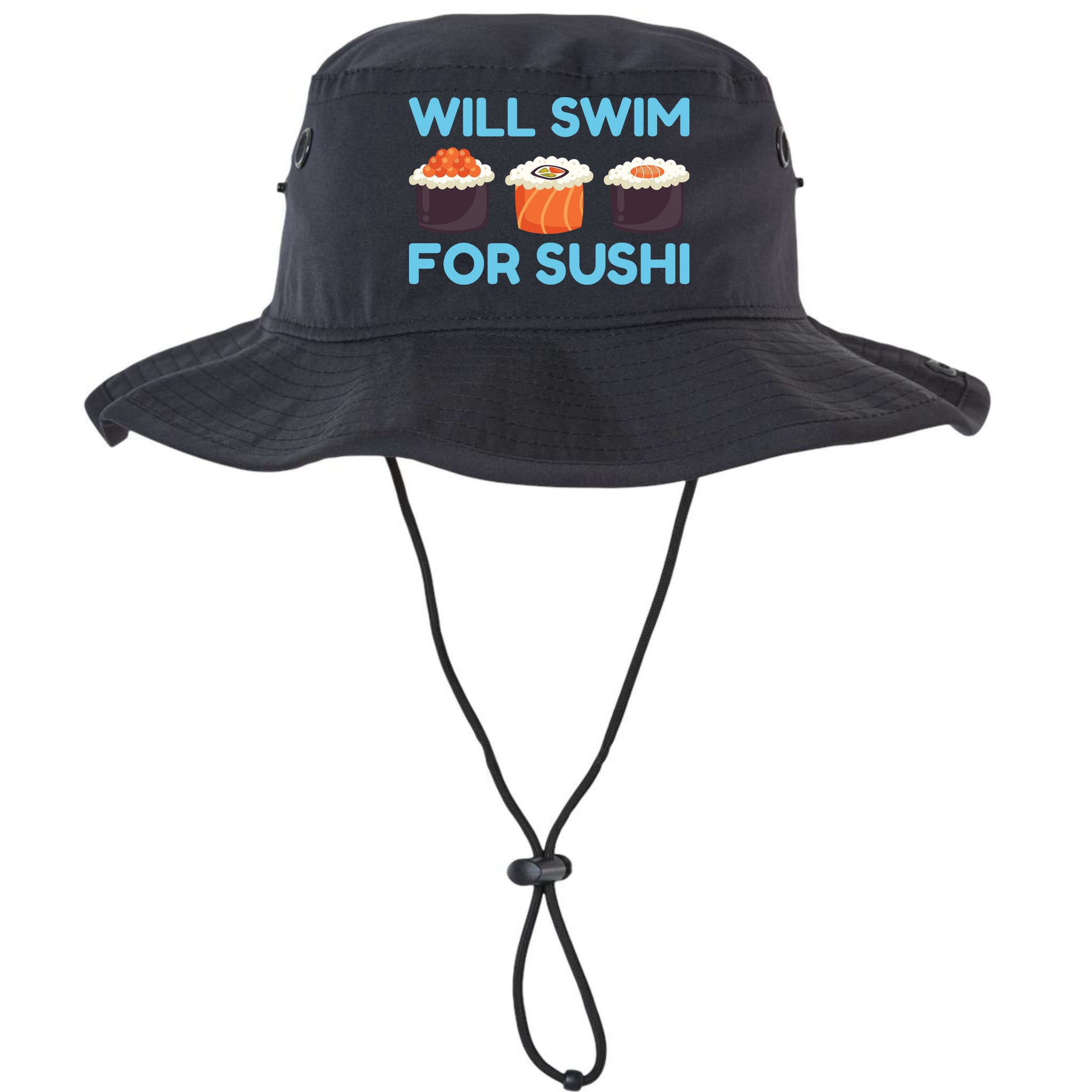 Funny Will Swim For Sushi Graphic Plus Size Shirt For Girl Boy Unisex Bucket Hat