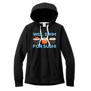 Funny Will Swim For Sushi Graphic Plus Size Shirt For Girl Boy Unisex Women's Fleece Hoodie