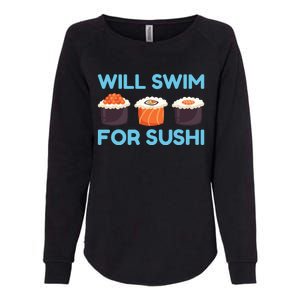 Funny Will Swim For Sushi Graphic Plus Size Shirt For Girl Boy Unisex Womens California Wash Sweatshirt