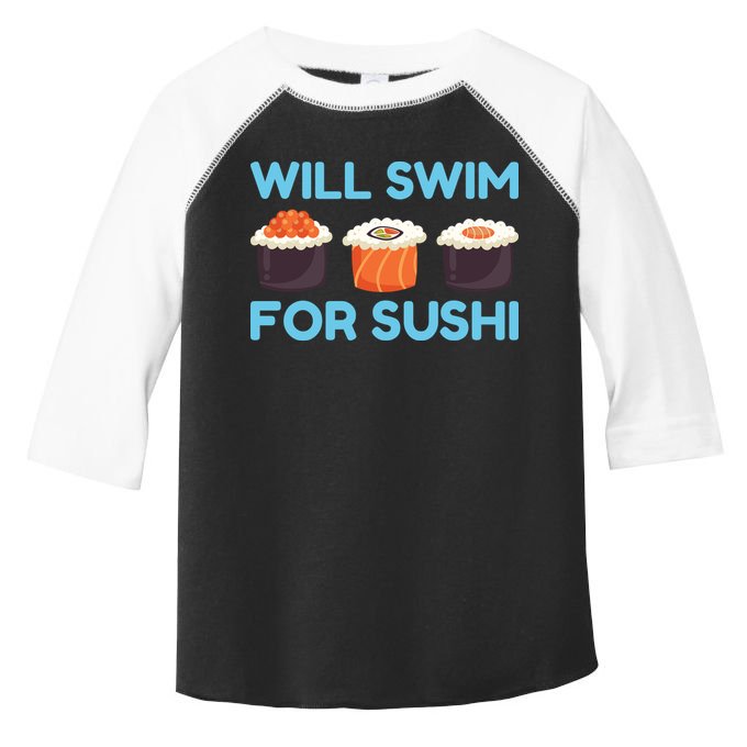 Funny Will Swim For Sushi Graphic Plus Size Shirt For Girl Boy Unisex Toddler Fine Jersey T-Shirt