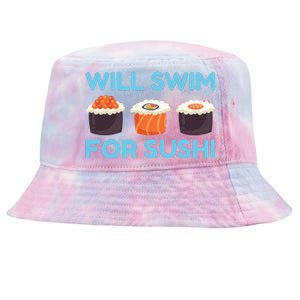 Funny Will Swim For Sushi Graphic Plus Size Shirt For Girl Boy Unisex Tie-Dyed Bucket Hat