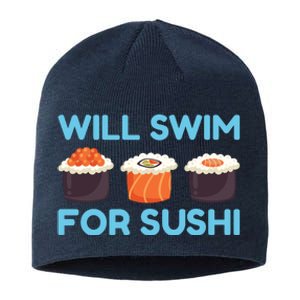 Funny Will Swim For Sushi Graphic Plus Size Shirt For Girl Boy Unisex Sustainable Beanie