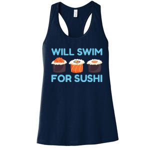 Funny Will Swim For Sushi Graphic Plus Size Shirt For Girl Boy Unisex Women's Racerback Tank