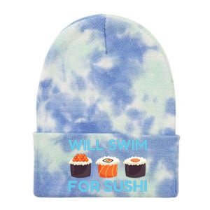 Funny Will Swim For Sushi Graphic Plus Size Shirt For Girl Boy Unisex Tie Dye 12in Knit Beanie