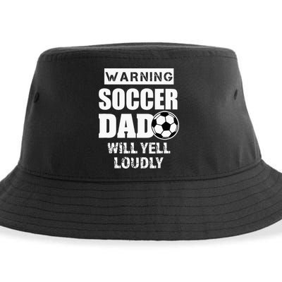 Funny Warning Soccer Dad Will Yell Loudly Sustainable Bucket Hat