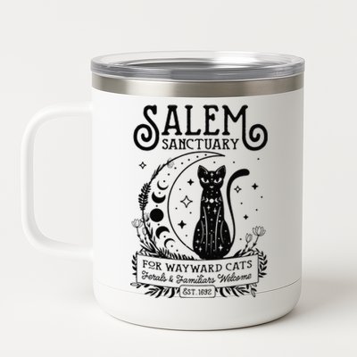 Funny Witch Salem Home For Wayward Black Cats 1692 Halloween 12 oz Stainless Steel Tumbler Cup