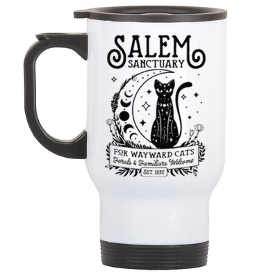 Funny Witch Salem Home For Wayward Black Cats 1692 Halloween Stainless Steel Travel Mug