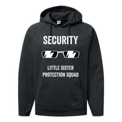 Funny Wedding Security Little Sister Protection Squad Performance Fleece Hoodie