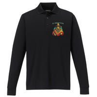 Funny Western Sasquatch Poncho Performance Long Sleeve Polo