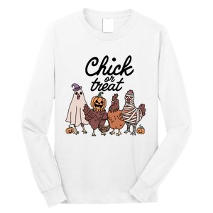 Funny Witch Spooky Chicken Halloween Costume Chick Or Treat Long Sleeve Shirt