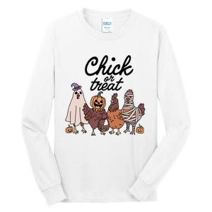 Funny Witch Spooky Chicken Halloween Costume Chick Or Treat Tall Long Sleeve T-Shirt