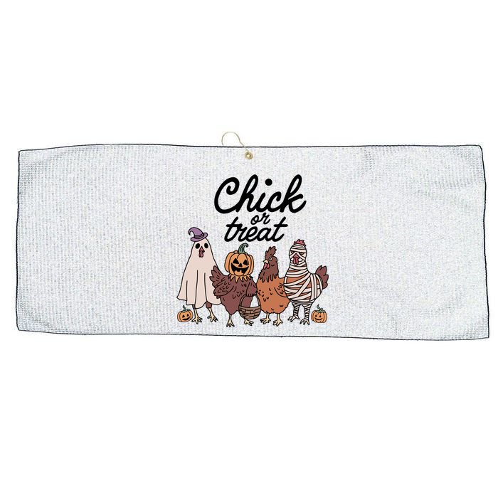 Funny Witch Spooky Chicken Halloween Costume Chick Or Treat Large Microfiber Waffle Golf Towel