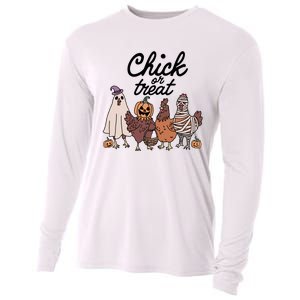 Funny Witch Spooky Chicken Halloween Costume Chick Or Treat Cooling Performance Long Sleeve Crew