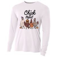 Funny Witch Spooky Chicken Halloween Costume Chick Or Treat Cooling Performance Long Sleeve Crew