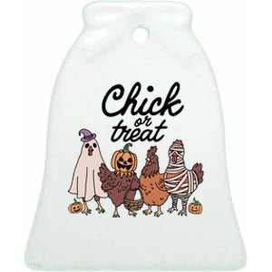 Funny Witch Spooky Chicken Halloween Costume Chick Or Treat Ceramic Bell Ornament