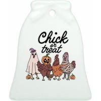 Funny Witch Spooky Chicken Halloween Costume Chick Or Treat Ceramic Bell Ornament