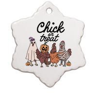 Funny Witch Spooky Chicken Halloween Costume Chick Or Treat Ceramic Star Ornament