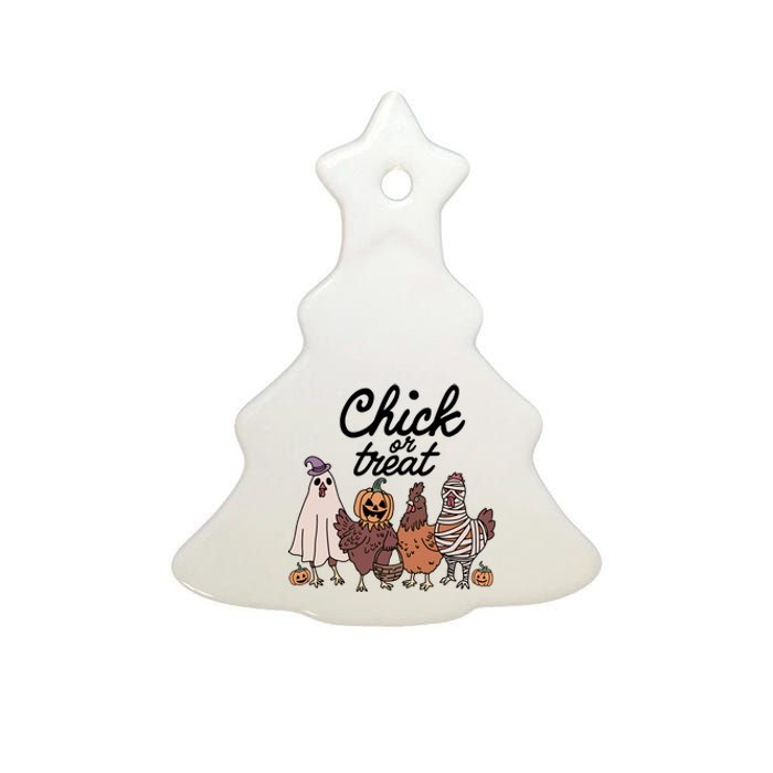 Funny Witch Spooky Chicken Halloween Costume Chick Or Treat Ceramic Tree Ornament