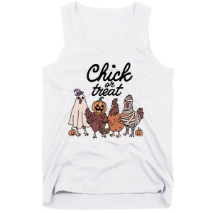 Funny Witch Spooky Chicken Halloween Costume Chick Or Treat Tank Top