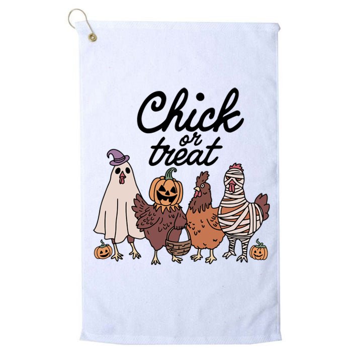 Funny Witch Spooky Chicken Halloween Costume Chick Or Treat Platinum Collection Golf Towel